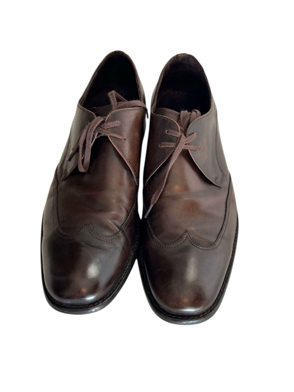 John Varvatos Brown Leather Derby Oxfords